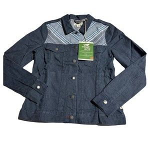 TOAD & Co Norma Jean Jacket Women’s Blue Organic Cotton Stretch Size S Small NWT